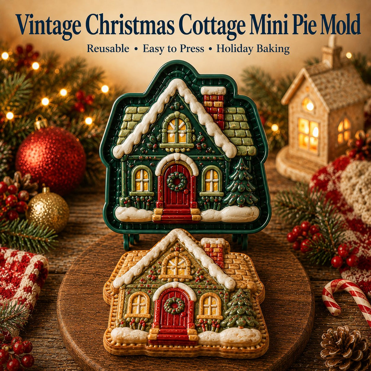 🔥Only $9.99 Last Day Promotion!✨ 🎄16-Design Christmas Mini Pie Mold Collection 🥧