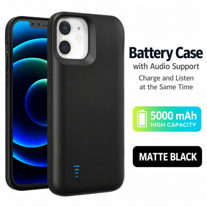 Jovqelo™ 5000mAh Battery Case for iPhone – Rechargeable Charging Case with Built-in Power Bank & LED Battery Indicator**