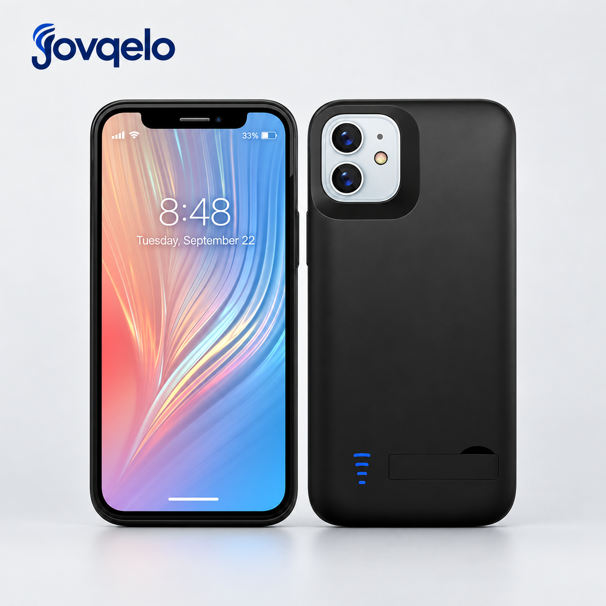 Jovqelo™ 5000mAh Battery Case for iPhone – Rechargeable Charging Case with Built-in Power Bank & LED Battery Indicator**