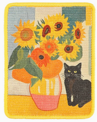 Sunflowers and Cat