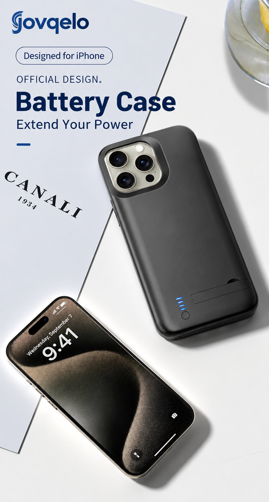 Jovqelo™ 5000mAh Battery Case for iPhone – Rechargeable Charging Case with Built-in Power Bank & LED Battery Indicator**