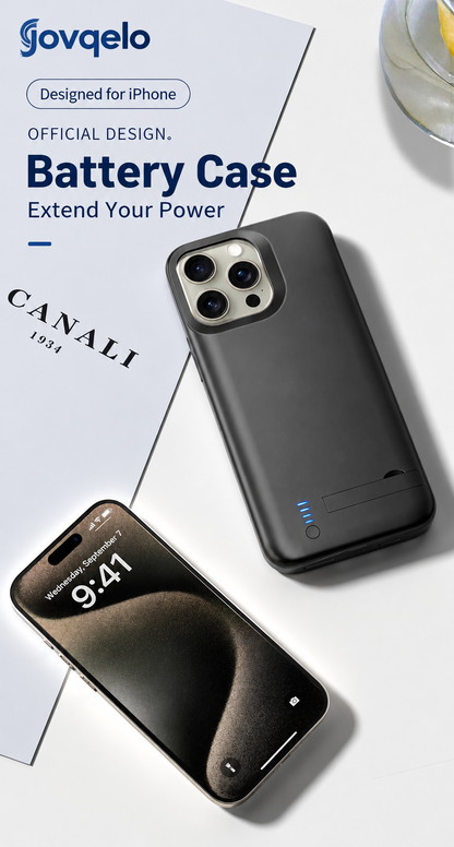 Jovqelo™ 5000mAh Battery Case for iPhone – Rechargeable Charging Case with Built-in Power Bank & LED Battery Indicator**