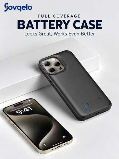 Jovqelo™ 5000mAh Battery Case for iPhone – Rechargeable Charging Case with Built-in Power Bank & LED Battery Indicator**
