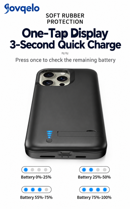 Jovqelo™ 5000mAh Battery Case for iPhone – Rechargeable Charging Case with Built-in Power Bank & LED Battery Indicator**