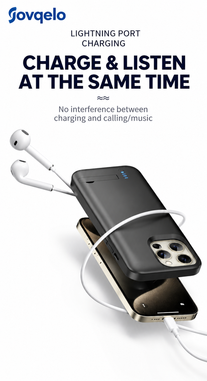 Jovqelo™ 5000mAh Battery Case for iPhone – Rechargeable Charging Case with Built-in Power Bank & LED Battery Indicator**