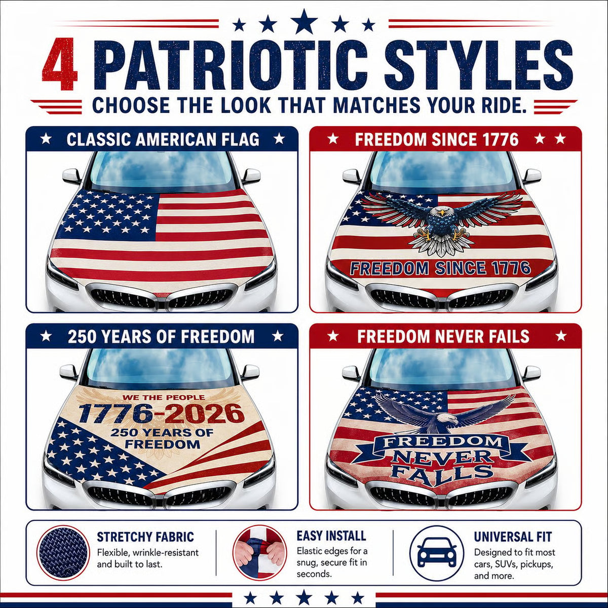 American Car Hood Flag
