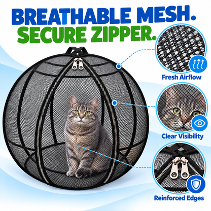 🐱🌿 FreshAir Cat Haven™ – Pop-Up Mesh Playpen