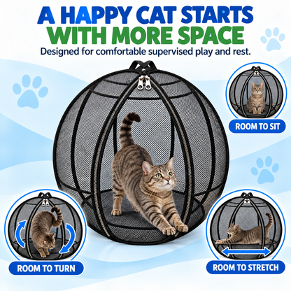 🐱🌿 FreshAir Cat Haven™ – Pop-Up Mesh Playpen