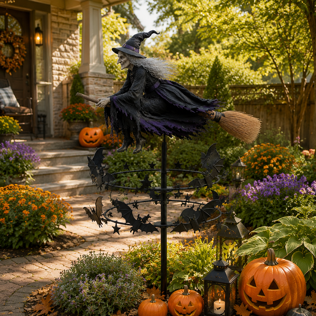 🔥50% Off Last Day -Halloween Early Bird Special🧙‍♀️ The Enchanted Witch Garden Wind Spinner