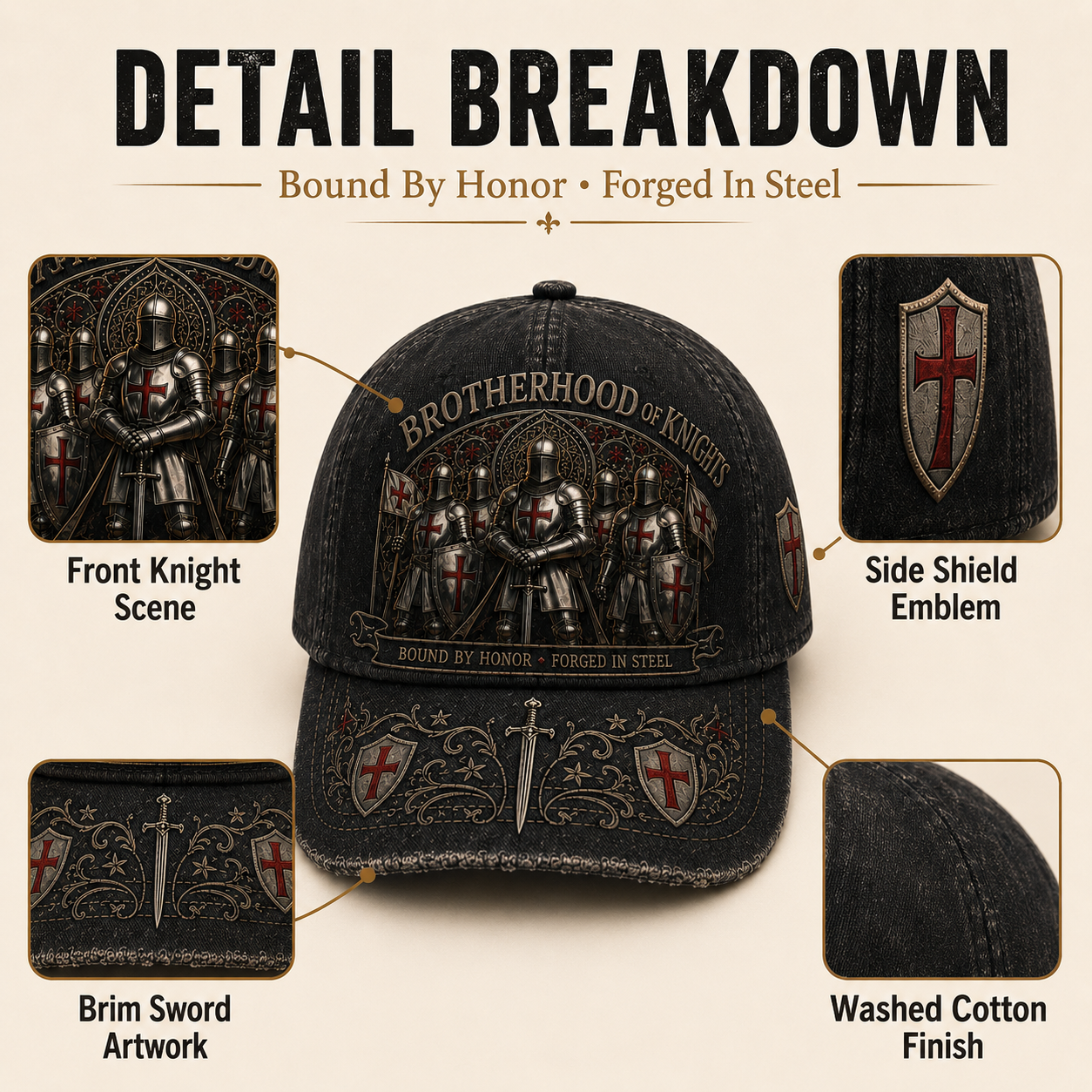 ⚔️ Brotherhood Of Knights Honor Cap 🎁