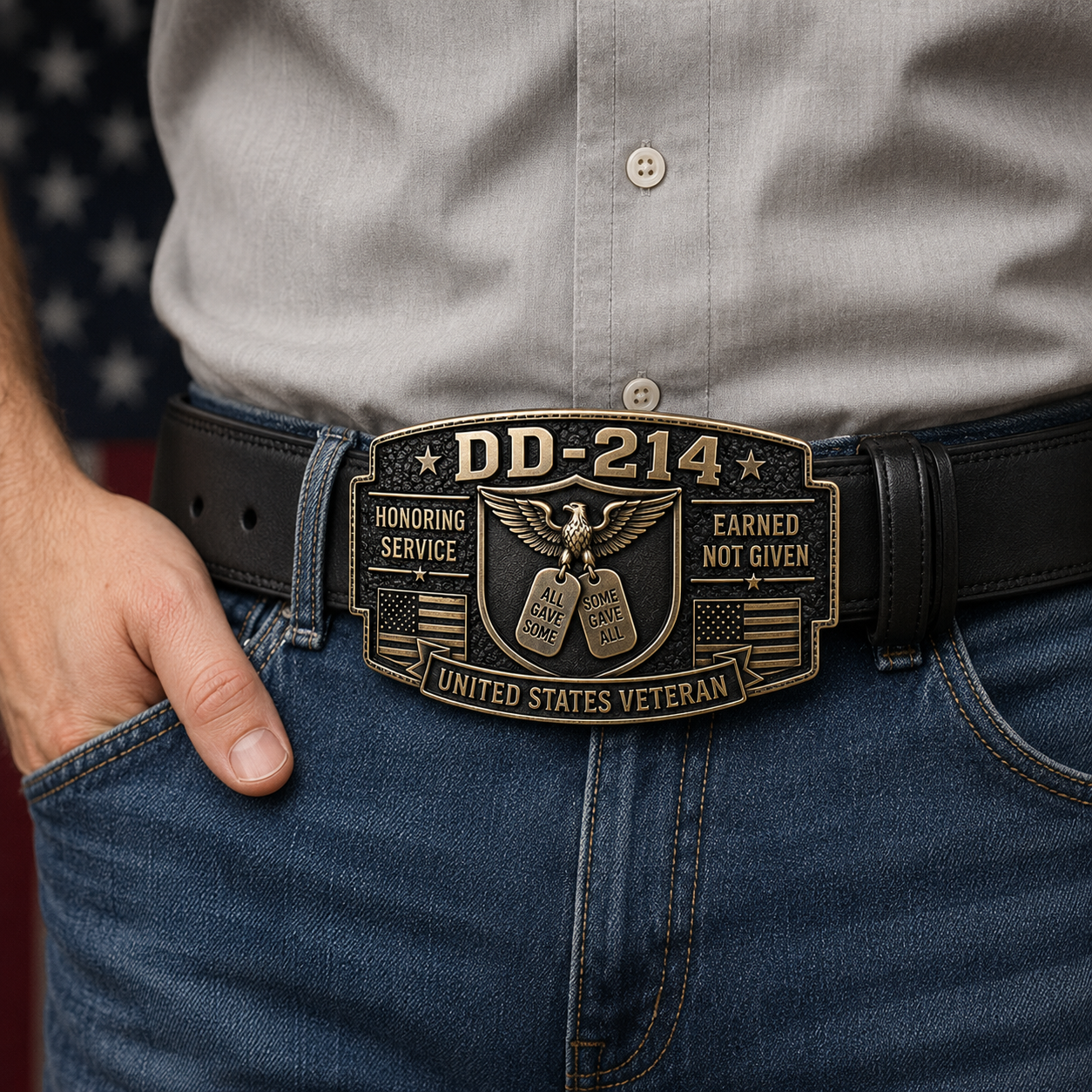 🎖️DD-214 Veteran Honor Belt Buckle - Crafted By VETERAN 'Robert Smith'