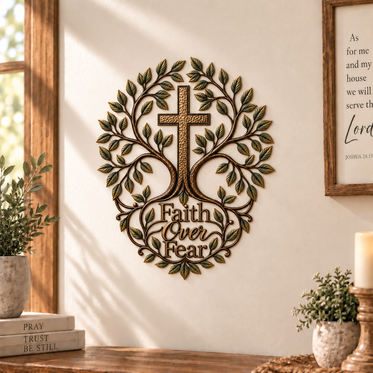 ✝️🌳Faith & Roots Tree of Life Cross Wall Decor