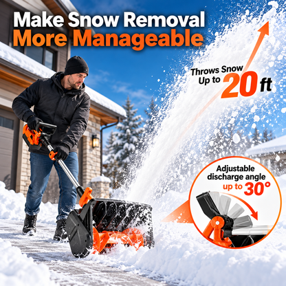 ❄️ Winter Sale – 24V Cordless Electric Snow Shovel with Battery & Charger | 20FT Snow Throwing