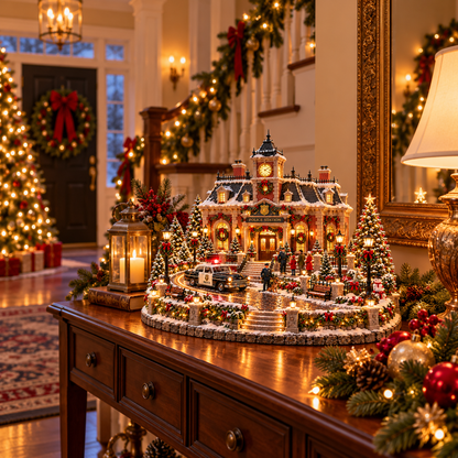 🎅🎄 Light-Up Christmas Police Village ✨🚔 – Vintage Patrol Car & K9 Christmas Decor 🐾🎁