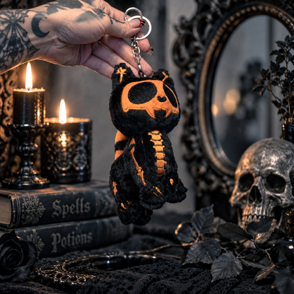 🎃Pumpkin Bones Skelekitty Keychain [Limited Halloween Edition]