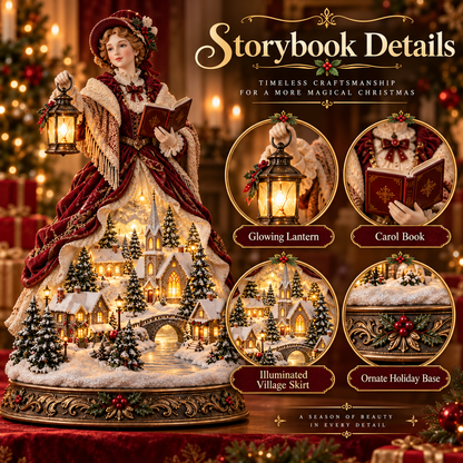 Last Day 49% OFF🎄Victorian Caroler Christmas Glow – Lighted Village Lady Tabletop Decor