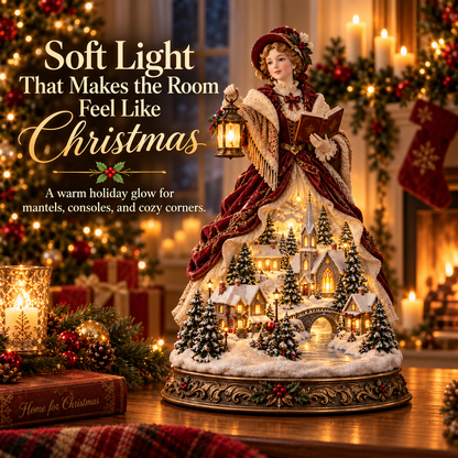 Last Day 49% OFF🎄Victorian Caroler Christmas Glow – Lighted Village Lady Tabletop Decor