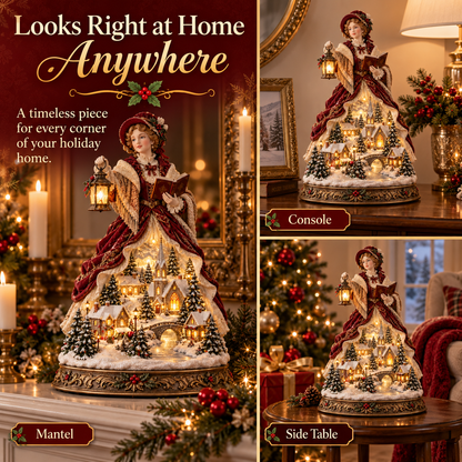Last Day 49% OFF🎄Victorian Caroler Christmas Glow – Lighted Village Lady Tabletop Decor