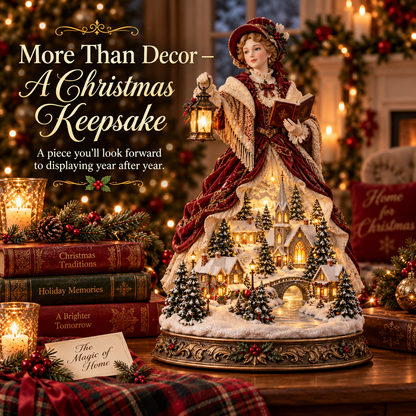Last Day 49% OFF🎄Victorian Caroler Christmas Glow – Lighted Village Lady Tabletop Decor