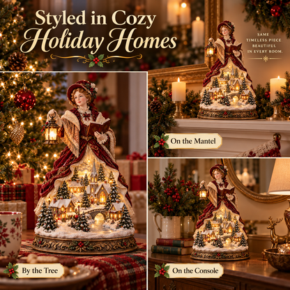 Last Day 49% OFF🎄Victorian Caroler Christmas Glow – Lighted Village Lady Tabletop Decor