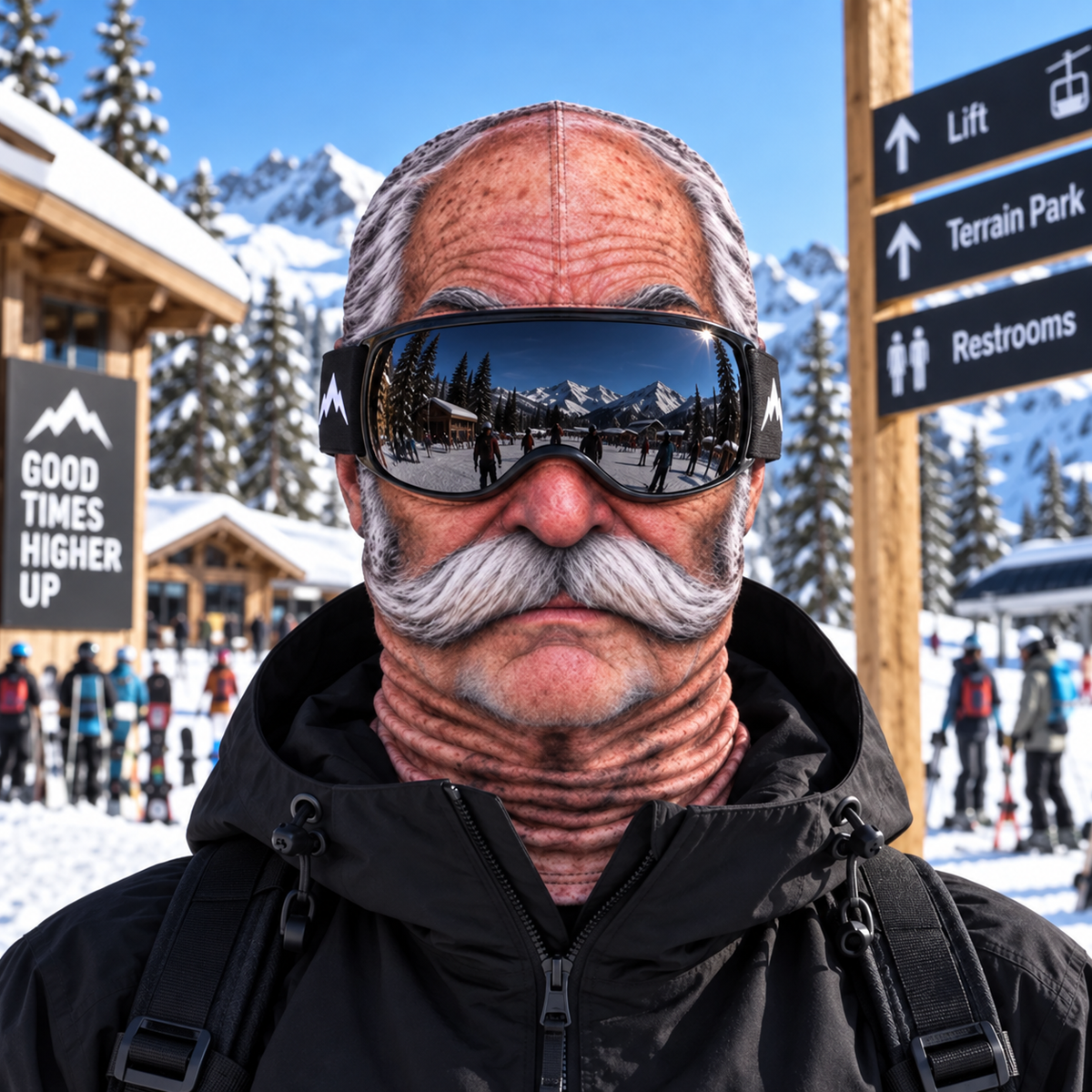 🎿 Realistic Face Balaclava – Funny Ski & Snowboard Mask for Cold Weather Adventures