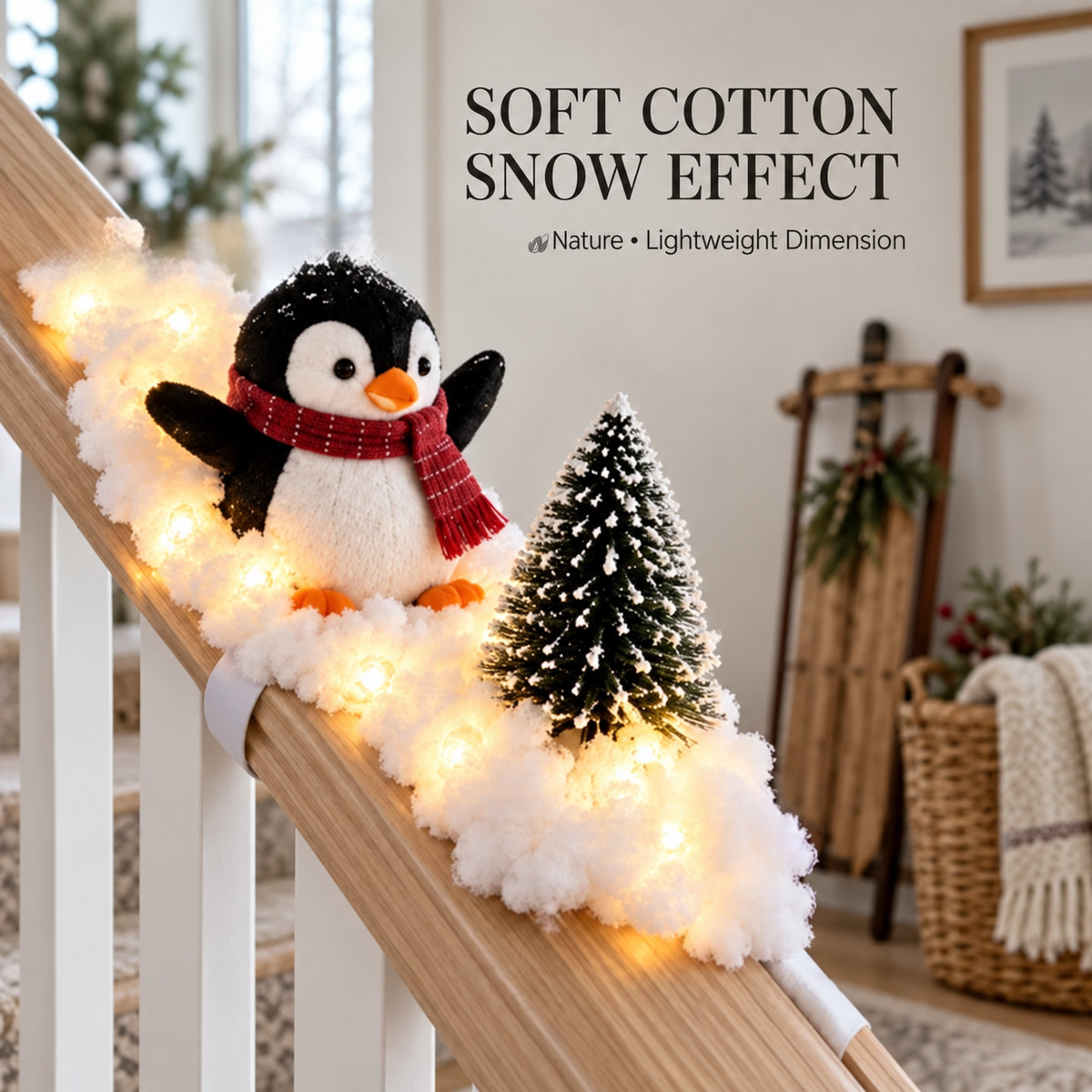 🔥Hot Sale 49% OFF🔥Playful Penguin Snowy Stair Railing Decor