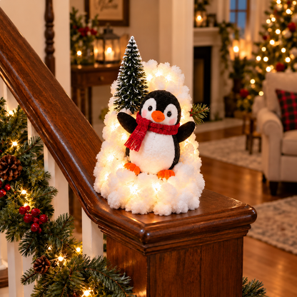 🔥Hot Sale 49% OFF🔥Playful Penguin Snowy Stair Railing Decor