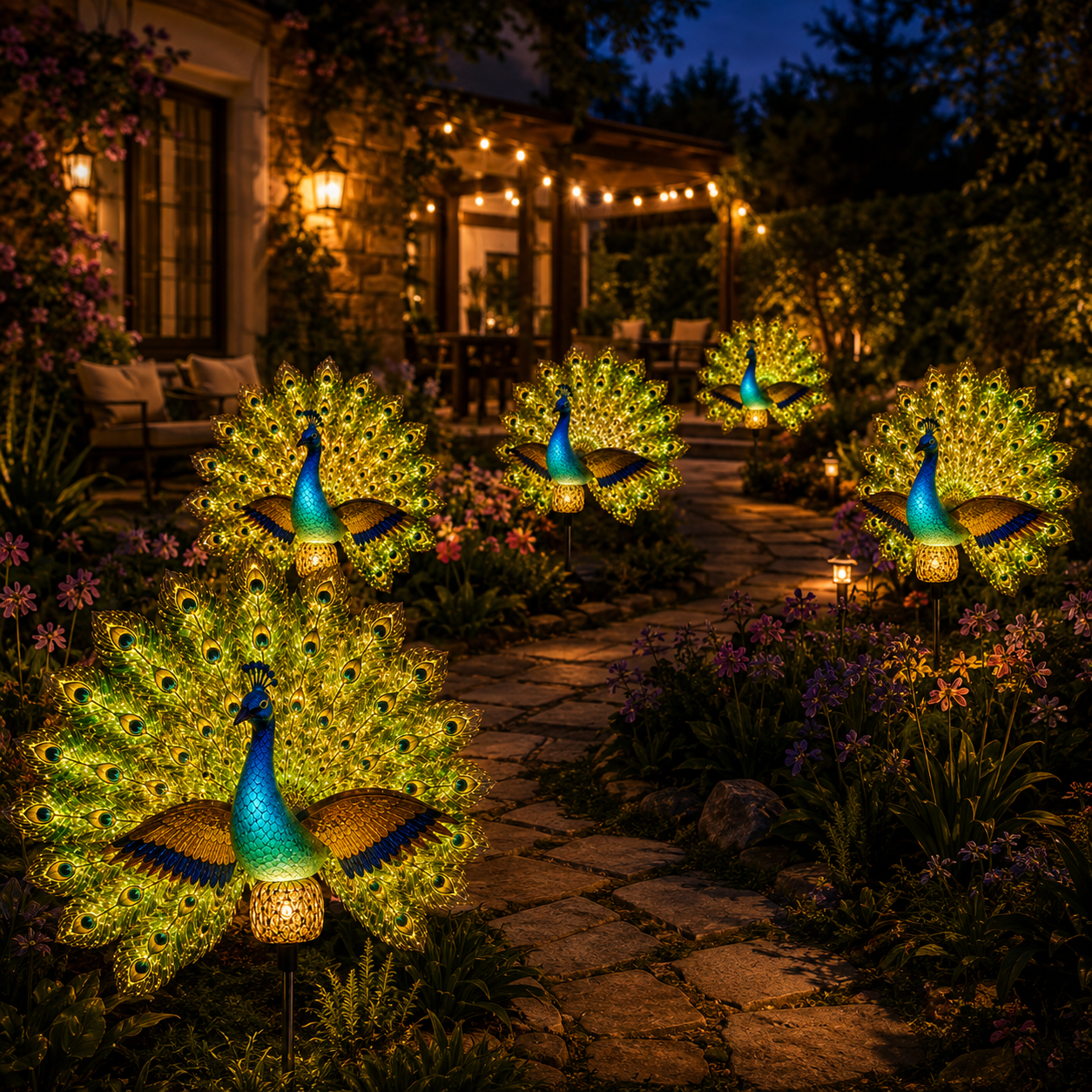 🦚✨Solar Peacock Garden Sculpture