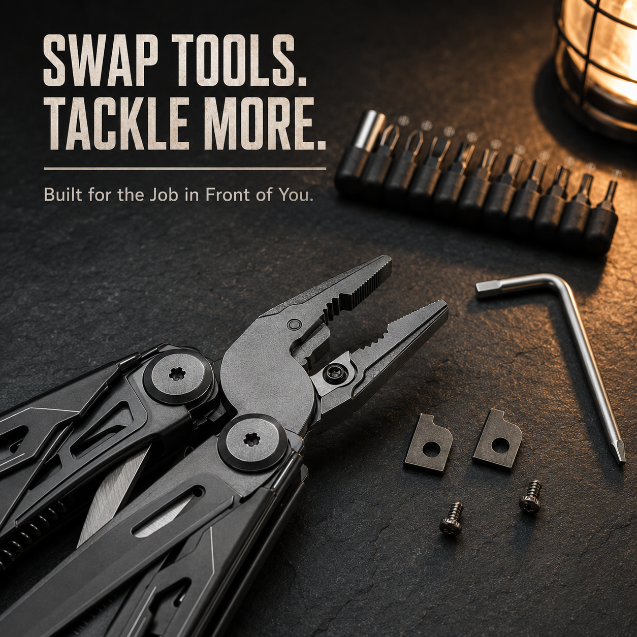 🚀16-in-1 Multitool with Large Scissors | Compact Outdoor Tool for Camping & Repairs