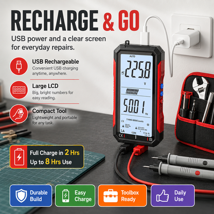 🔥🛠️Digital Multimeter with Color Screen, USB C Rechargeable Electrical Testing