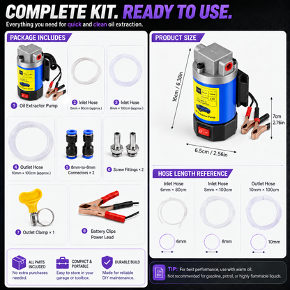 💪 HOT DEAL | 12V 100W Oil Transfer Pump – 1–4 L/min Portable Engine Oil Extractor for DIY Maintenance