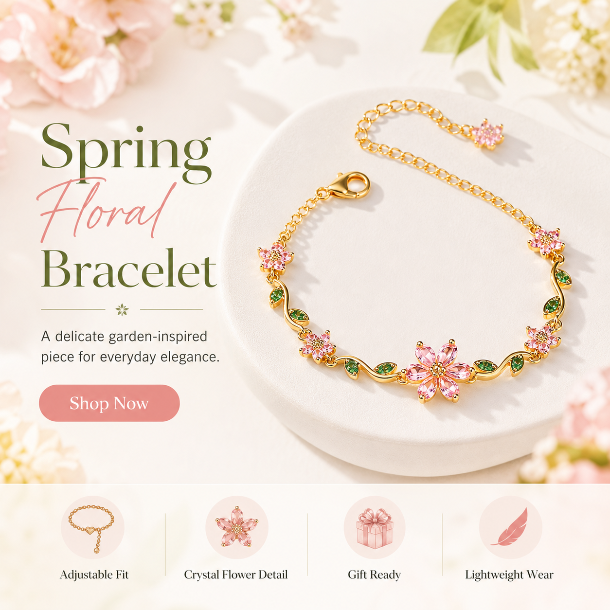 Blooming Sakura Bracelet 🌸Wear a Garden of Elegance on Your Wrist