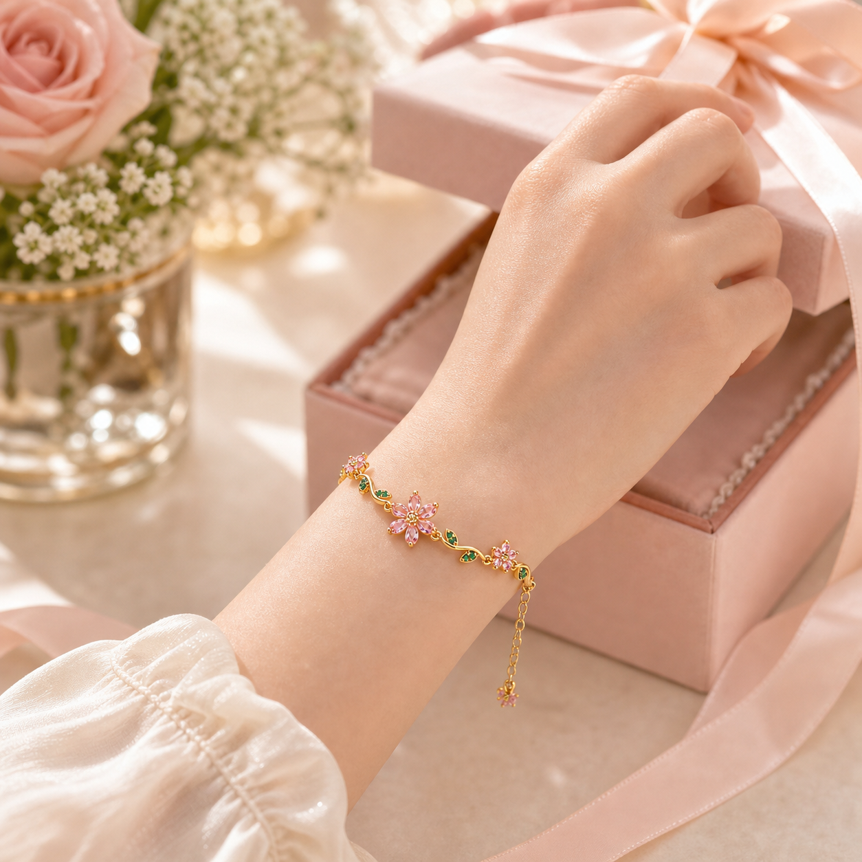 Blooming Sakura Bracelet 🌸Wear a Garden of Elegance on Your Wrist