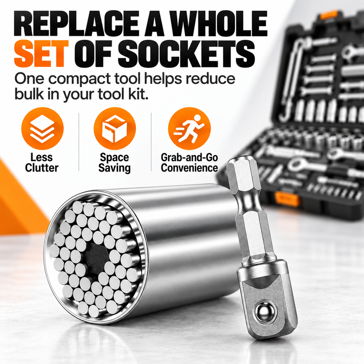 7–19mm Universal Self-Adjusting Socket for Nuts & Bolts
