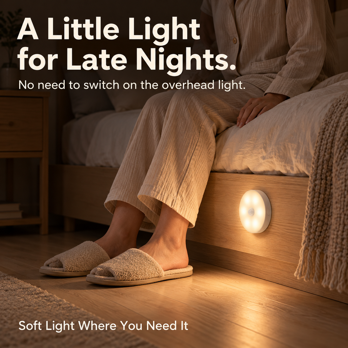 💡 Smart Rechargeable Motion Sensor Night Light – 3 Color Modes & Magnetic Mount