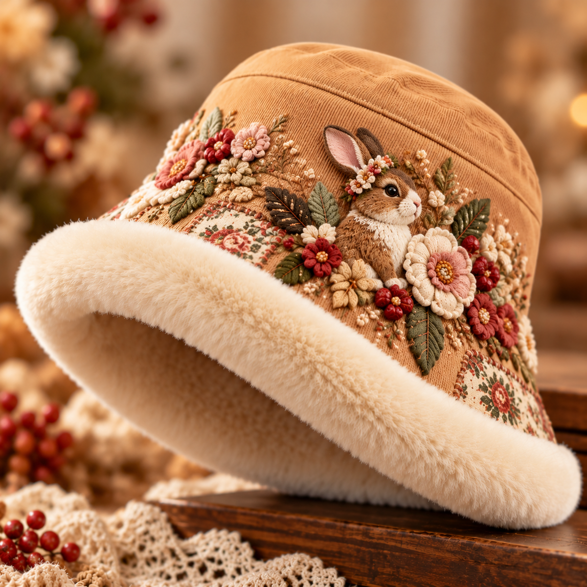 🎁Last Day 49% OFF🔥🌸 Women’s Cozy Plush-Lined Winter Bucket Hat – Floral & Animal Designs (📦Buy 2 Free Shipping)
