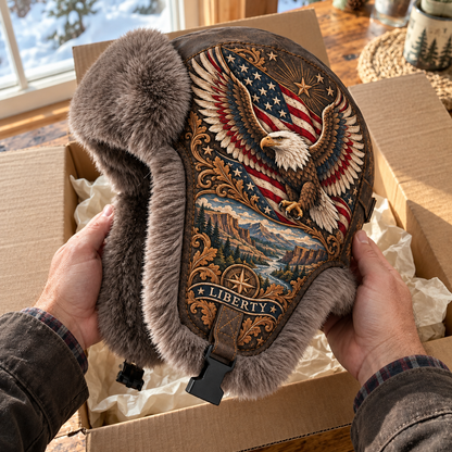 🎁Last Day 49% OFF🔥❄️🦅 Wings of Liberty Plush-Lined Winter Trapper Hat