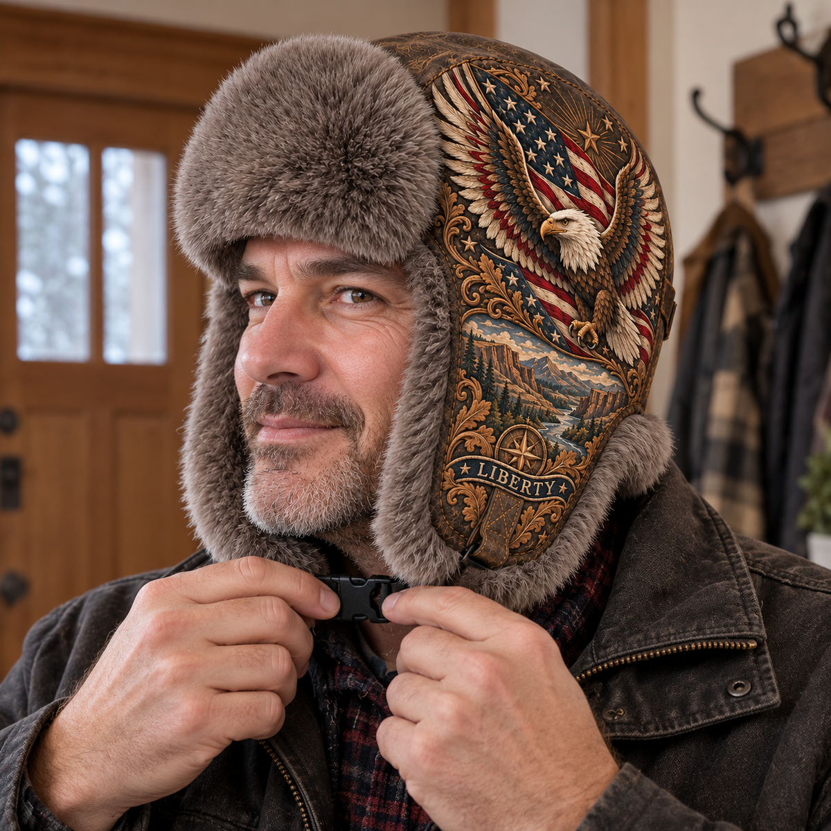 🎁Last Day 49% OFF🔥❄️🦅 Wings of Liberty Plush-Lined Winter Trapper Hat