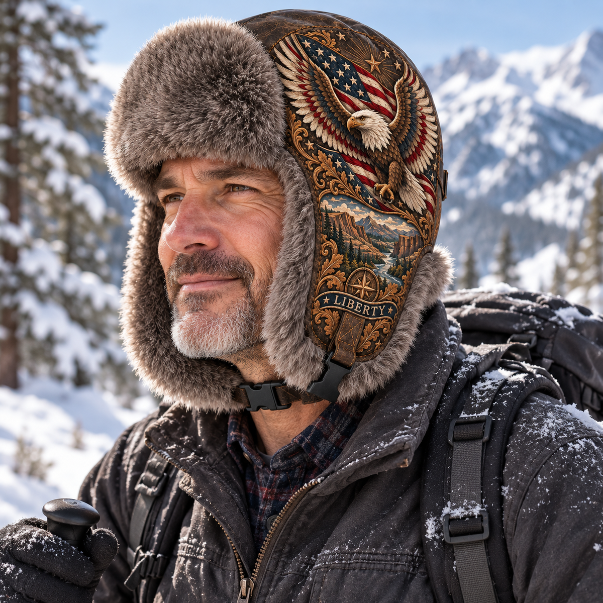 🎁Last Day 49% OFF🔥❄️🦅 Wings of Liberty Plush-Lined Winter Trapper Hat