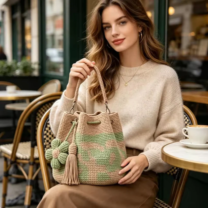 Crochet Bucket Bag for Women
