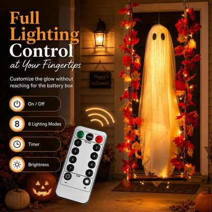 👻Free Shipping🍁Light-Up Maple Ghost Swing Halloween Decoration