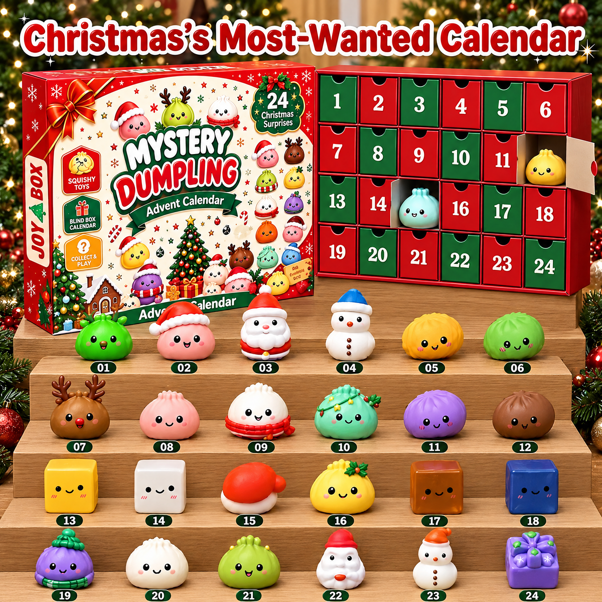 2026 Dumpling Squishy Advent Calendar with 24 Christmas surprises