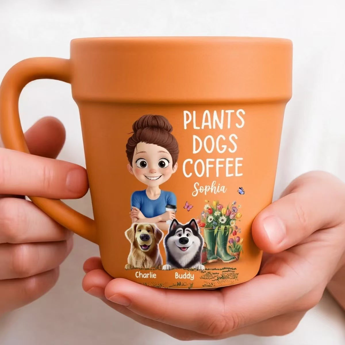 🔥Custom Plant Pot Ceramic Mug - Personalized Garden Gifts For Gardeners - Garden Magic Maker - Flower Pot Mug
