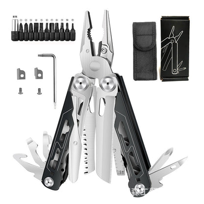 🚀16-in-1 Multitool with Large Scissors | Compact Outdoor Tool for Camping & Repairs