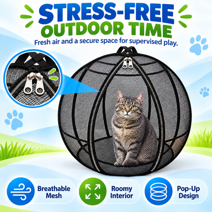 🐱🌿 FreshAir Cat Haven™ – Pop-Up Mesh Playpen