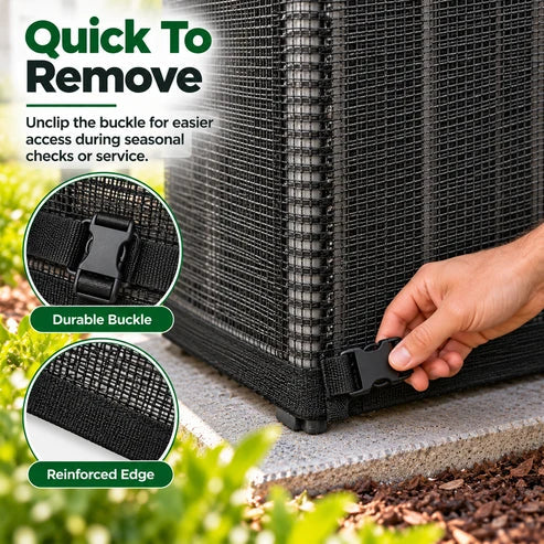 ❄️ Heavy-Duty Mesh AC Cover – All-Season Outdoor Protection