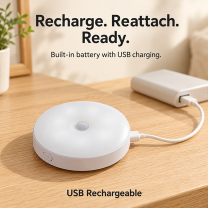 💡 Smart Rechargeable Motion Sensor Night Light – 3 Color Modes & Magnetic Mount