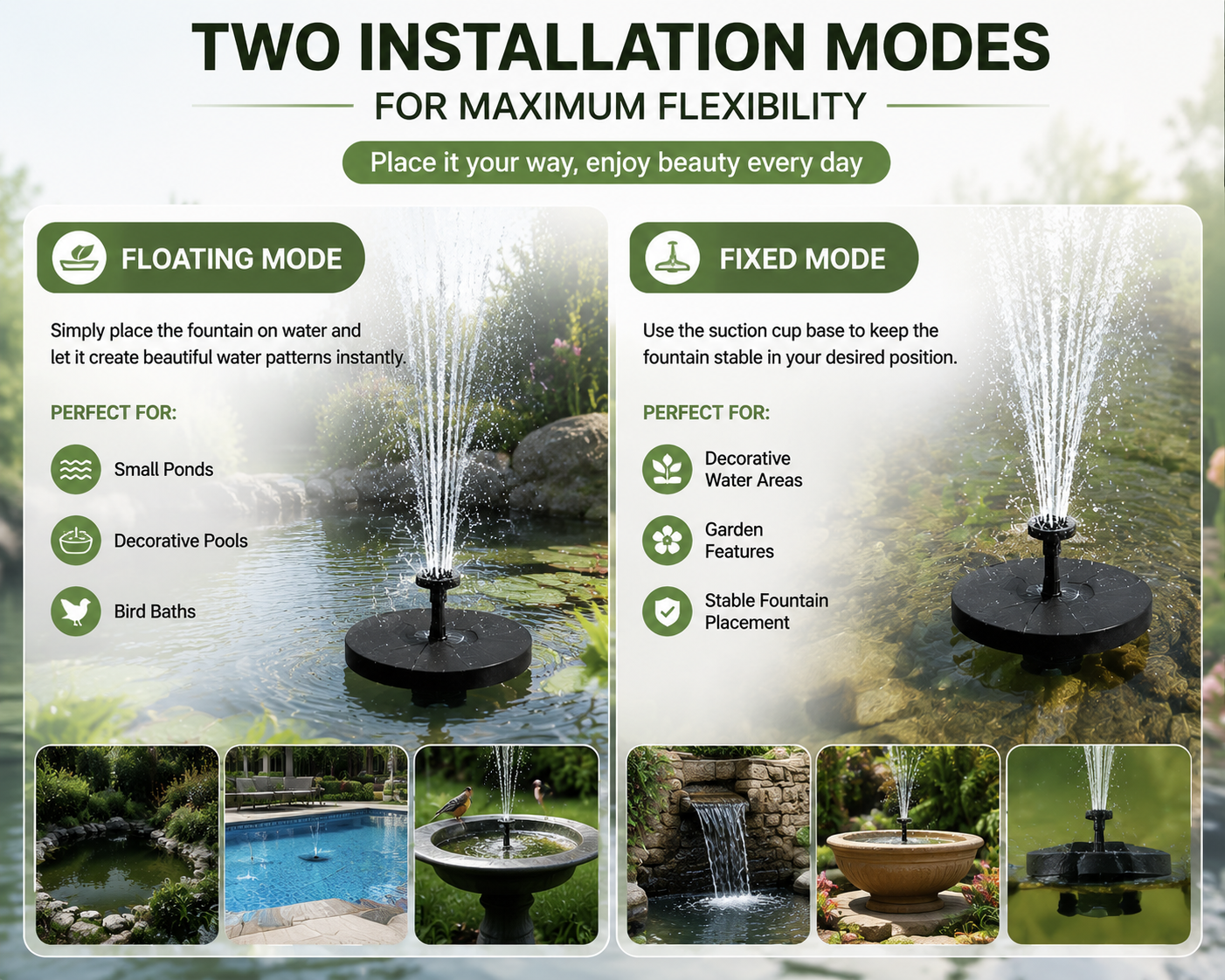 5W Solar Floating Fountain – Create a Magical Water Garden Without Electricity