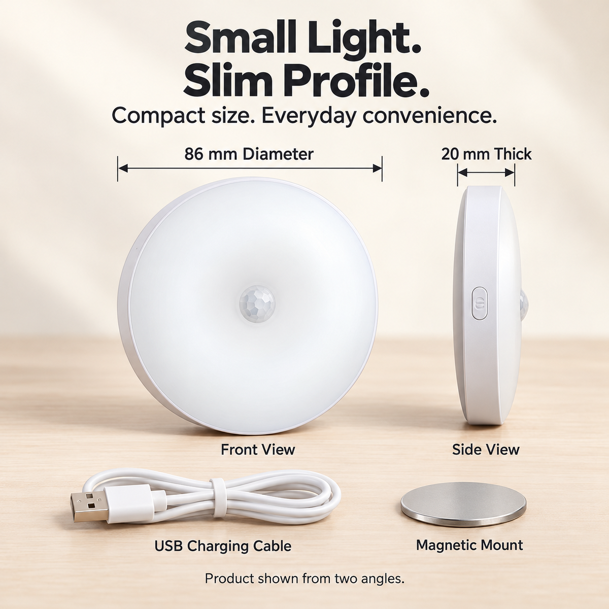 💡 Smart Rechargeable Motion Sensor Night Light – 3 Color Modes & Magnetic Mount