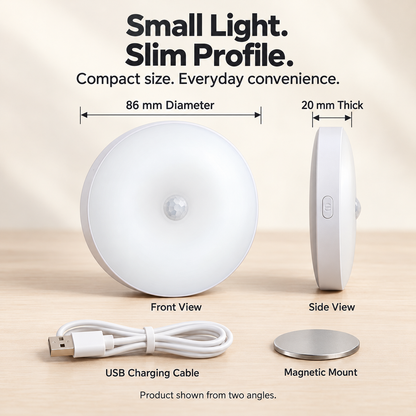 💡 Smart Rechargeable Motion Sensor Night Light – 3 Color Modes & Magnetic Mount